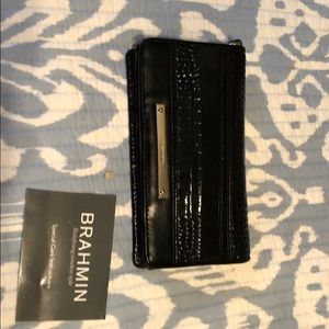 Brahmin black leather alligator design wallet.